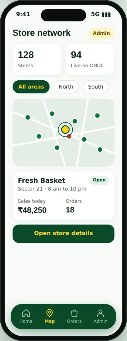 Store network screen